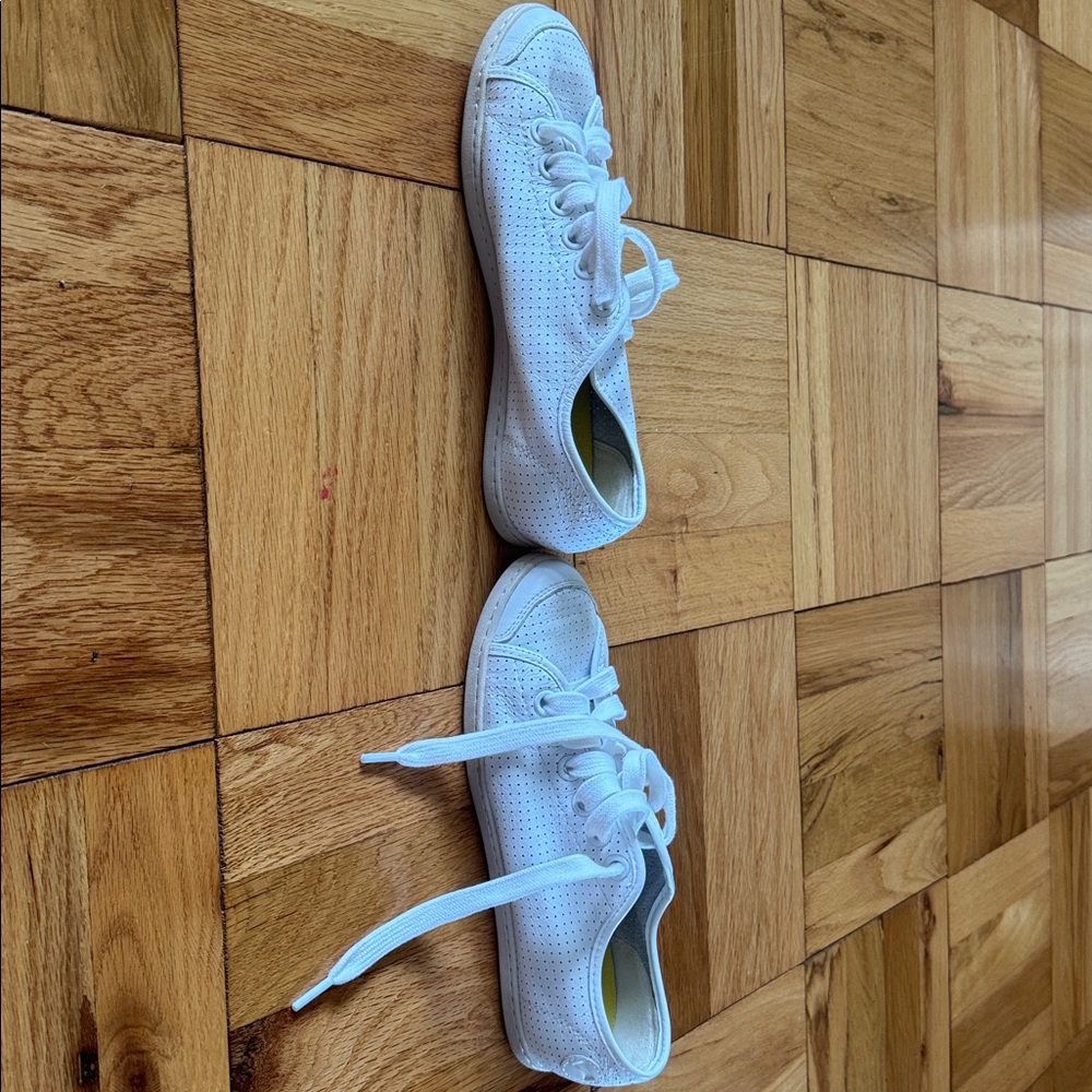 Camper Perforated White Lace-Up Tennis - Picture 2 of 5